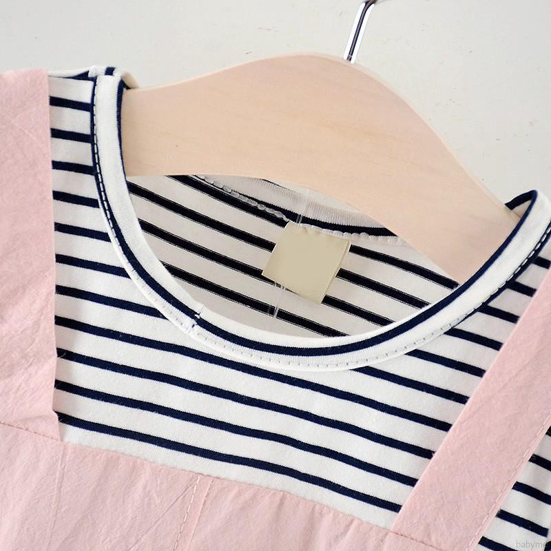 ♕ babyme ღ Girls Fake Two Piece Short Sleeved Sweet Princess Dress