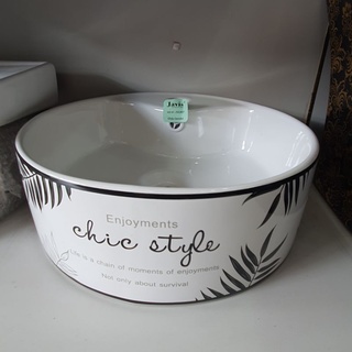 Chậu lavabo sứ hoa văn đặt bàn - jvl907