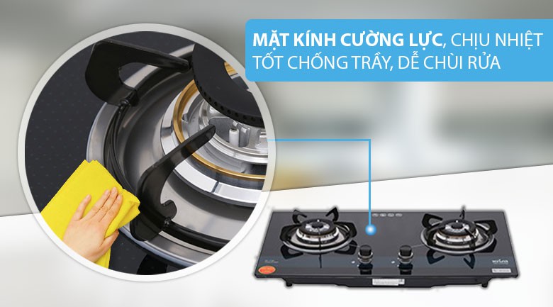 Bếp gas âm Kiwa KW-777GH-trưng bày- Tặng Dây gas,Mặt bếp gas bằng kính cường lực chắc chắn, bề