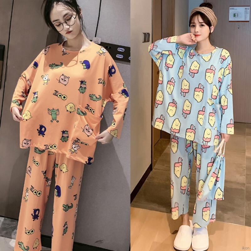 Ready stock Bộ đồ ngủ họa tiết hoạt hình xinh xắn