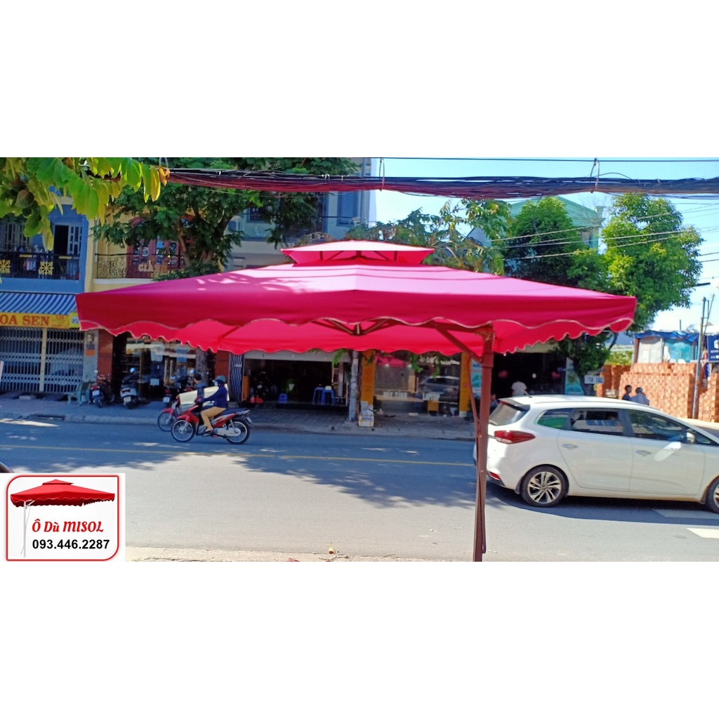 Bạt dù lệch tâm vuông 3m x 3m