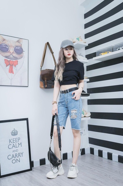 ��Jeans Ngố Nữ Rách Nhiều 3