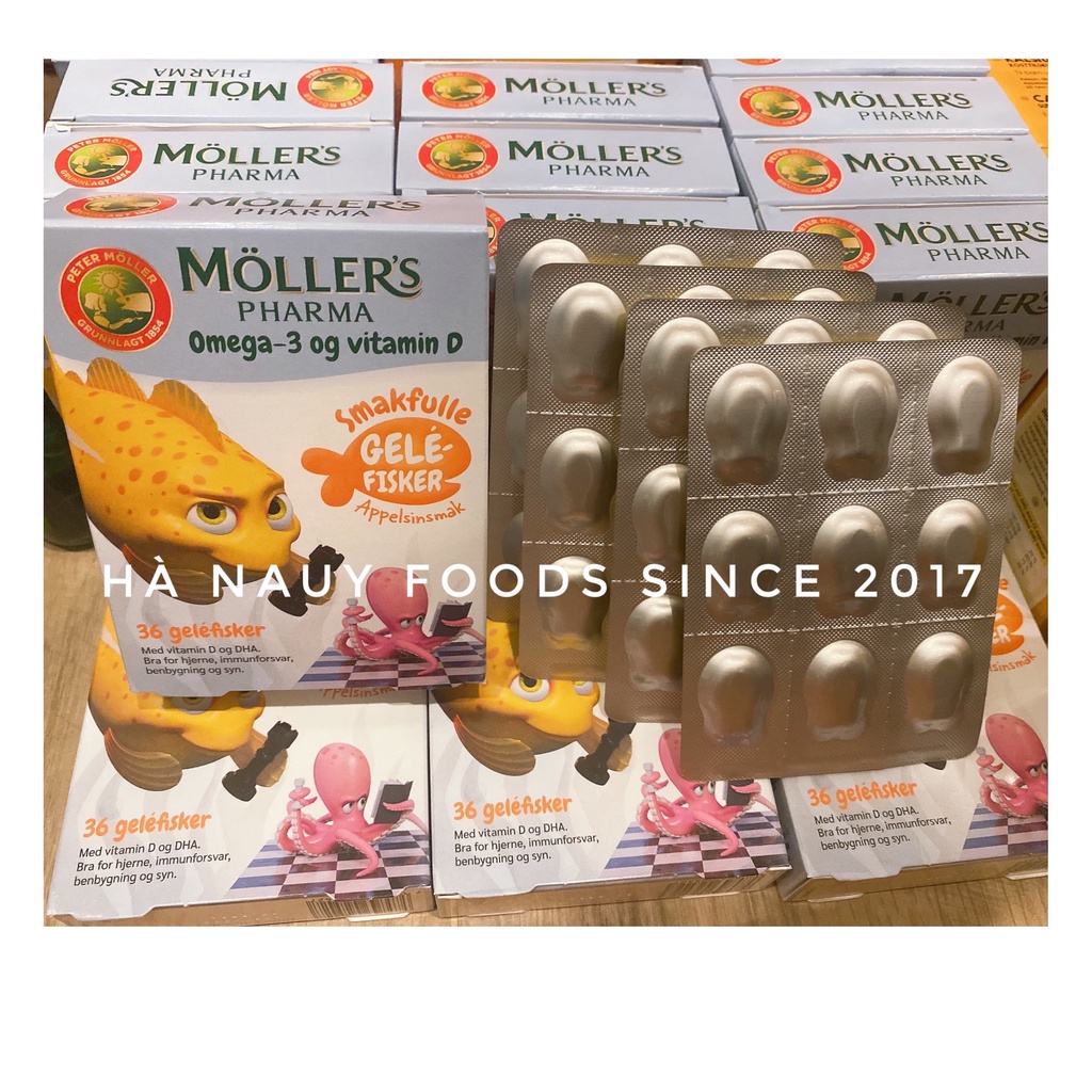 Thạch Dầu Gan Cá Tuyết Omega-3 DHA MOLLERS PHARMA 45 Viên -