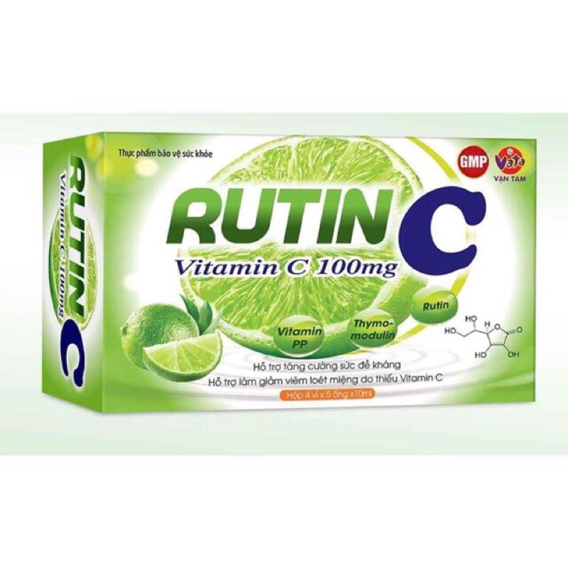 Siro Rutin C cung cấp vitamin C giúp tăng sức đề kháng hộp 20 ống
