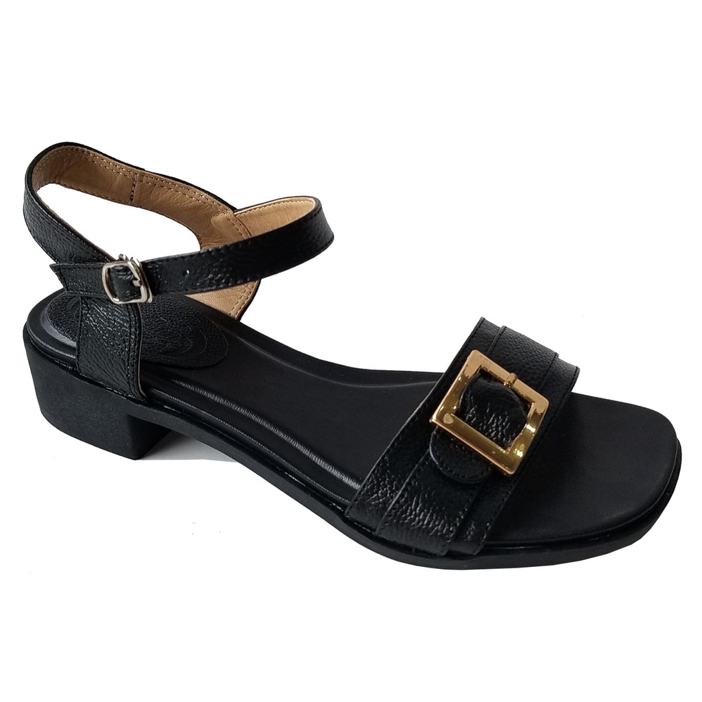 Giày sandal cao gót nữ da bò thật BIGGBEN gót 4 cm HKD390