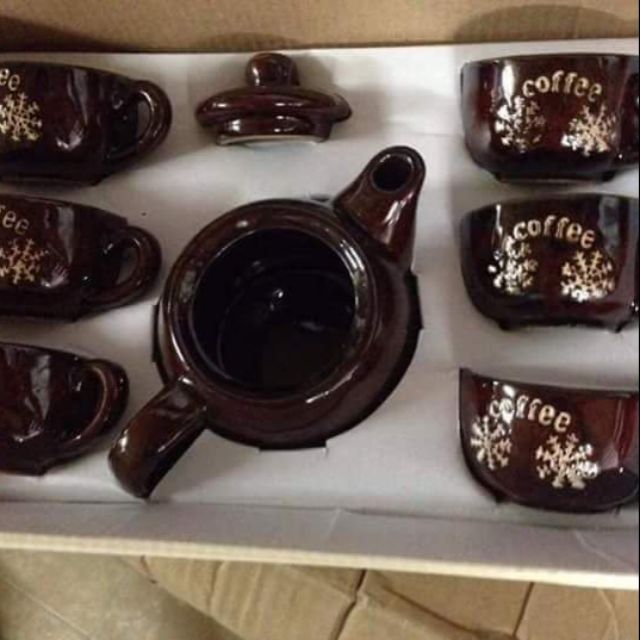 Bộ ấm chén coffee hoa