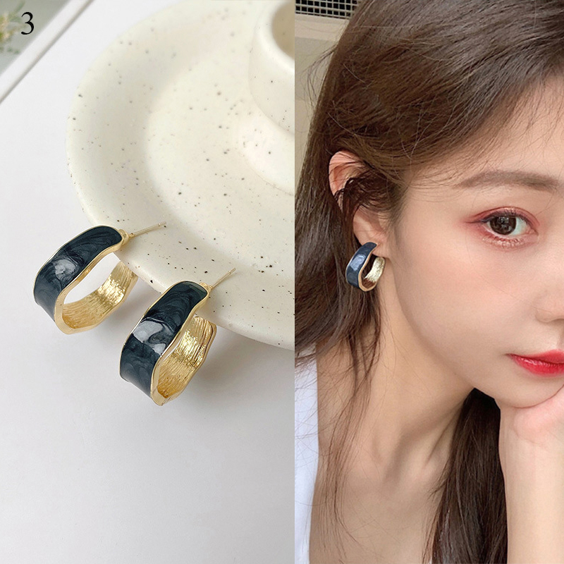 Hoa Tai Dáng Dài Thiết Kế Đơn Giản Phong Cách Retro