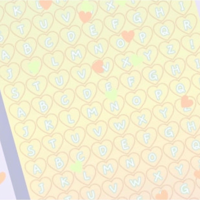 Heart Alphabet Sticker - Sticker alphabet trái tim, chữ trắng - phong cách Hàn Quốc - Thiết kế bởi MAZE