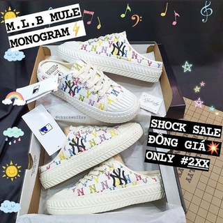 [Ảnh thật - FullBox] Sục NY hoạ tiết Monogram trắng , Giày thể thao nữ , Giày thể thao sneaker