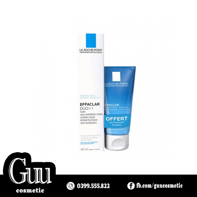 Set kem ngăn ngừa mụn và sữa rửa mặt La Roche Posay - Guu