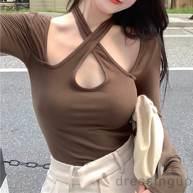 Áo tay dài màu sắc thanh lịch cho nữ