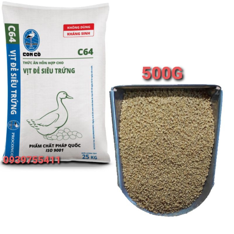 500G CÁM CÒ C64 CHO VỊT ĐẺ, GÀ ĐẺ, VỊT, CÚT, NGAN, NGỖNG, CHIM CẢNH, GIA CẦM GIA SÚC