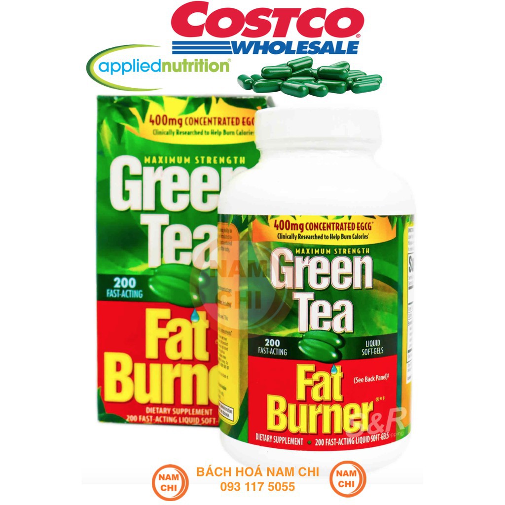 Viên uống Trà Xanh Applied Nutrition Green Tea Fat Burner Maximum Strength With 400 mg 200 viên - Hỗ trợ giảm cân