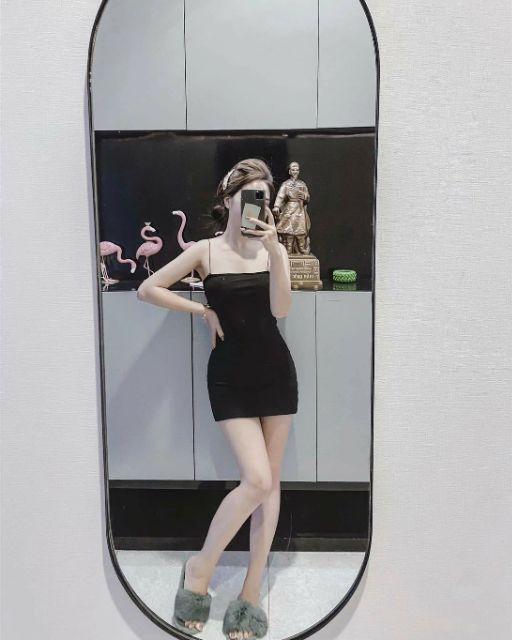 Váy ôm body 2 dây sợi bún dáng ngắn