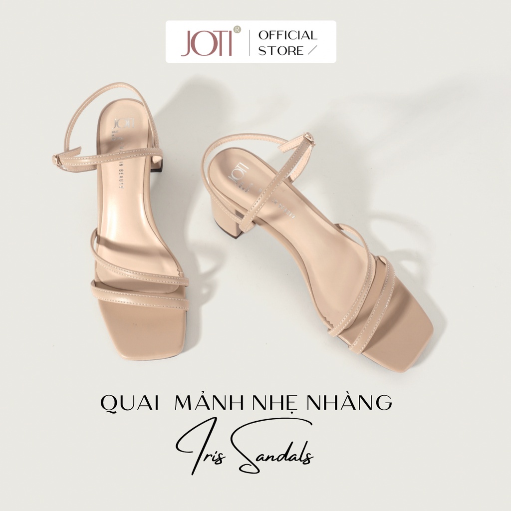 Giày Xăng Đan Nữ JOTI Iris Sandals 3304VN5 - Mũi Vuông Quai Hậu Đế Trụ Vuông Cao 6cm Da Mờ - Mang Công Sở Dự Tiệc