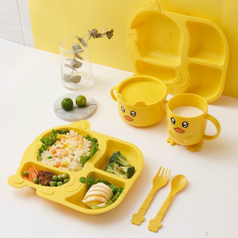 KHAY VỊT VÀNG ĂN DẶM CHO BÉ 🥳 SET 5 MÓN