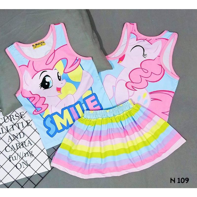 Bộ sát nách váy quần thun lạnh 3d hàng shop cho bé gái size đại