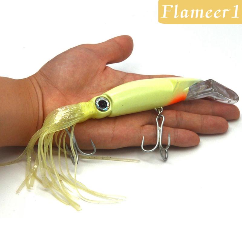 [Flameameer1] Mồi Mực Dạ Quang Giống Thật 8.6in Cho Nước Mặn