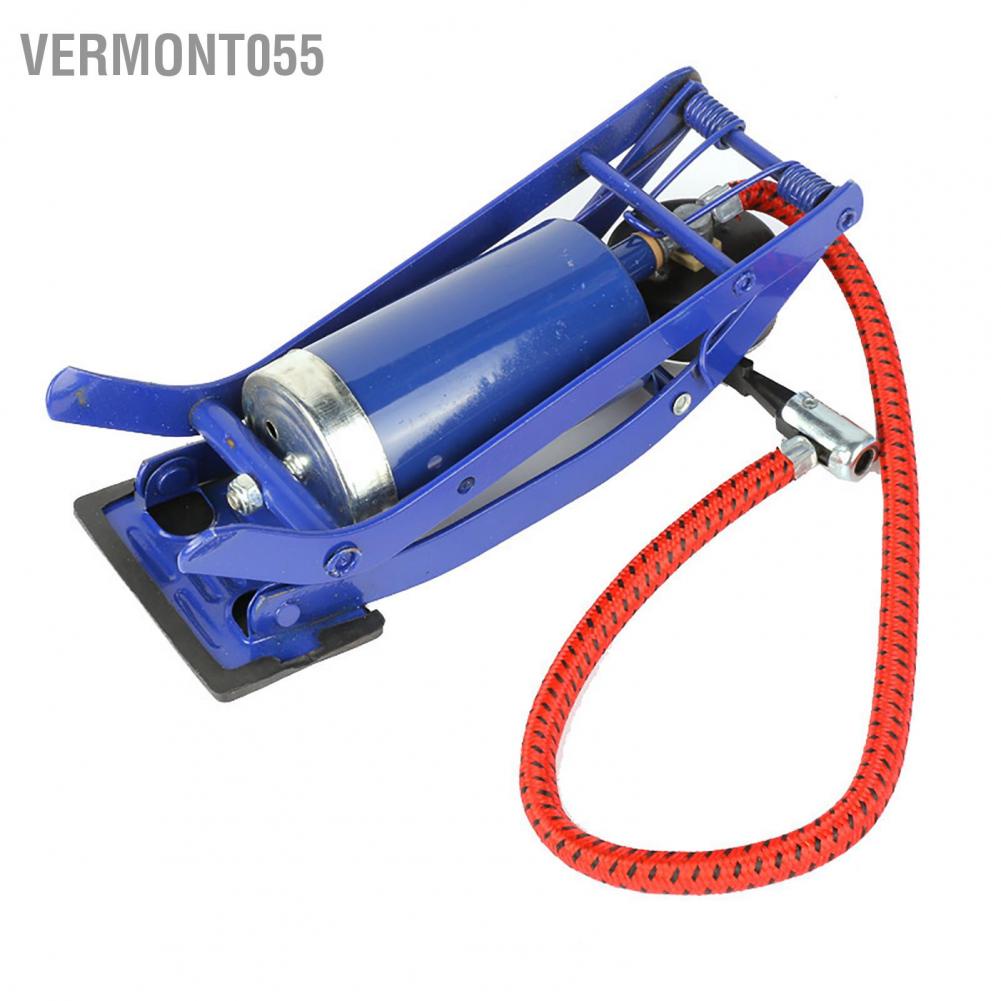 Vermont055 Step On Air Pump Floor Foot Single Cylinder with Pressure Gauge for Tires Balls Rubber Boats Airbeds Blue