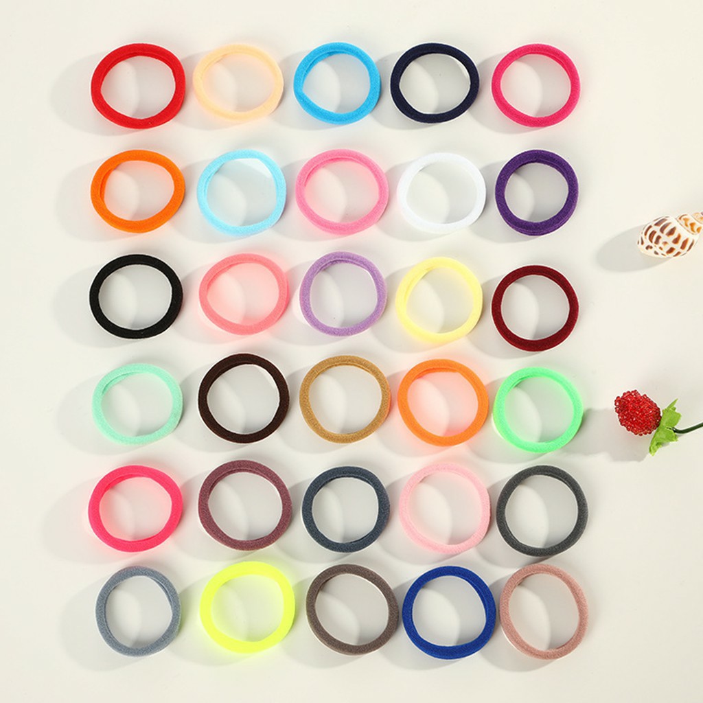 SET 5 CÁI BUỘC TÓC BASIC CHUN CO GIÃN TRƠN NHIỀU MÀU LỰA CHỌN | VUDEO THẬT | SHOP BEECOW