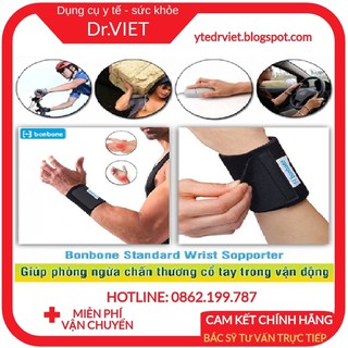 Đai nẹp cổ tay cao câp Nhật Bản Bonbone Standard Wrist Supporter- Giảm đau nhức, cô định cổ tay khi vận động thể thao