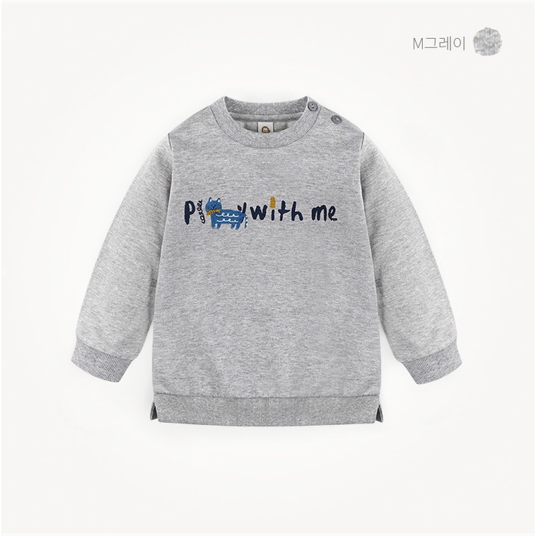 Áo nỉ da cá bé trai bé gái in chữ Play with me MM. HA0173
