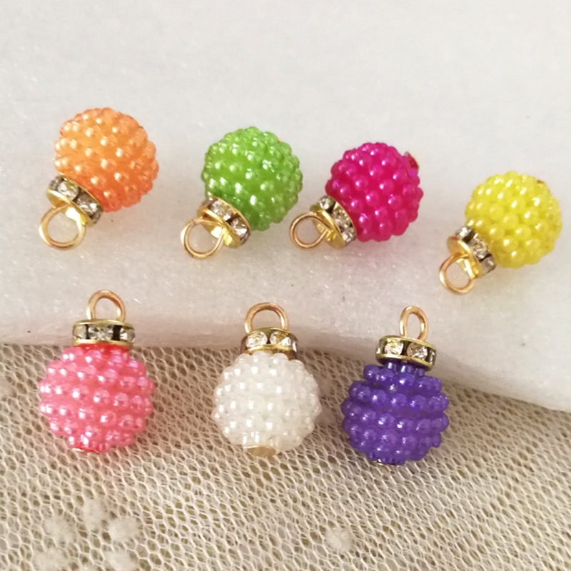 Bộ 100 Hạt Acrylic Hình Quả Dâu Tằm Dùng Làm Trang Sức DIY