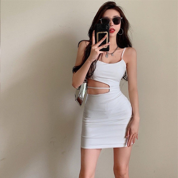 COZOK Đầm Không Tay Thiết Kế Không Đồng Đều Quyến Rũ Thời Trang