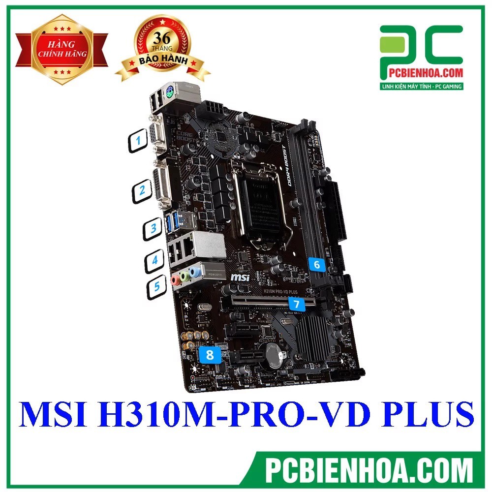  Mainboard MSI H310M PRO-VDH PLUS mới chính hãng