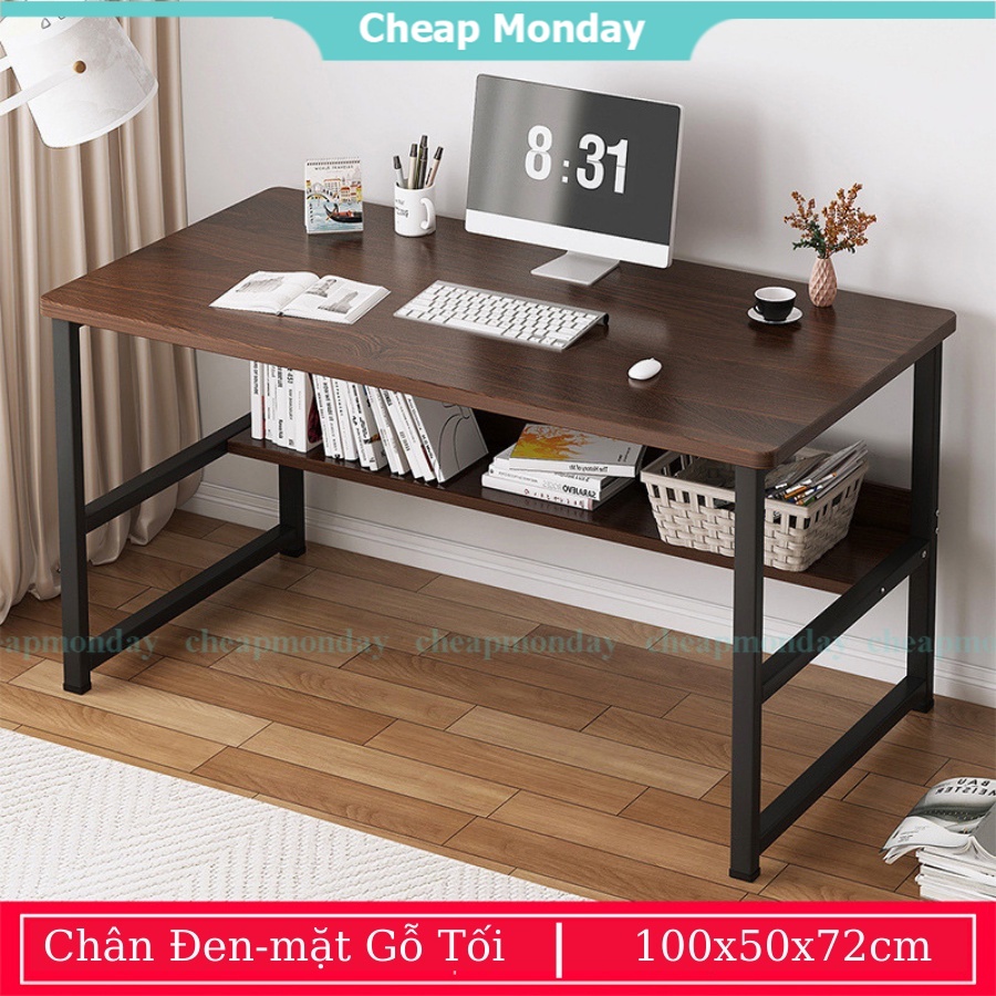 Bàn học sinh, sinh viên gỗ MDF dễ lau chùi, bàn làm việc full phụ kiện lắp ráp bằng gỗ ép siêu chắc chắn