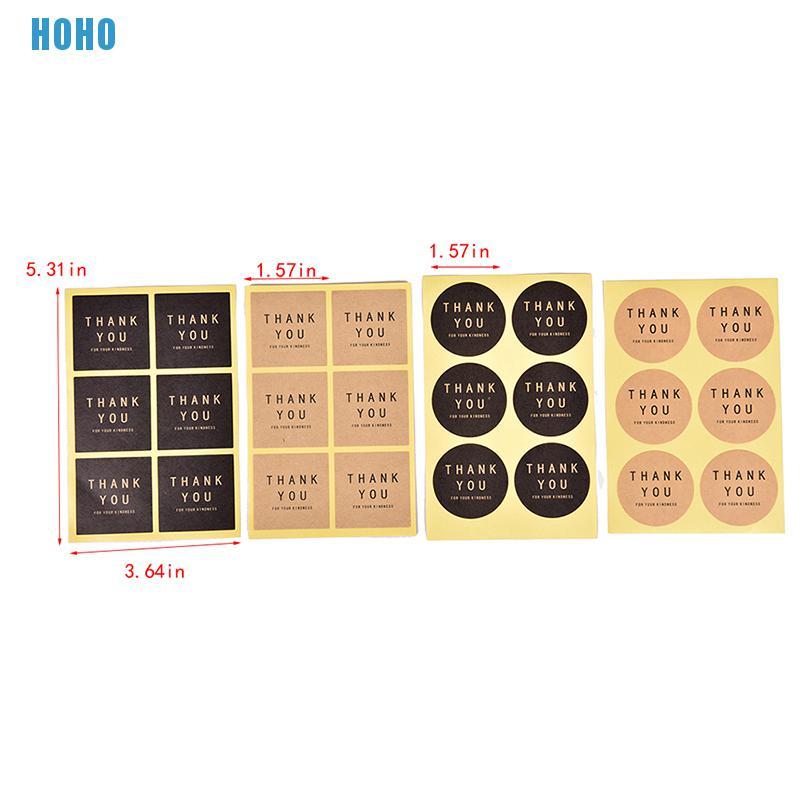 Bộ 60 miếng dán trang trí hộp quà bánh in chữ Thank You phong cách Vintage