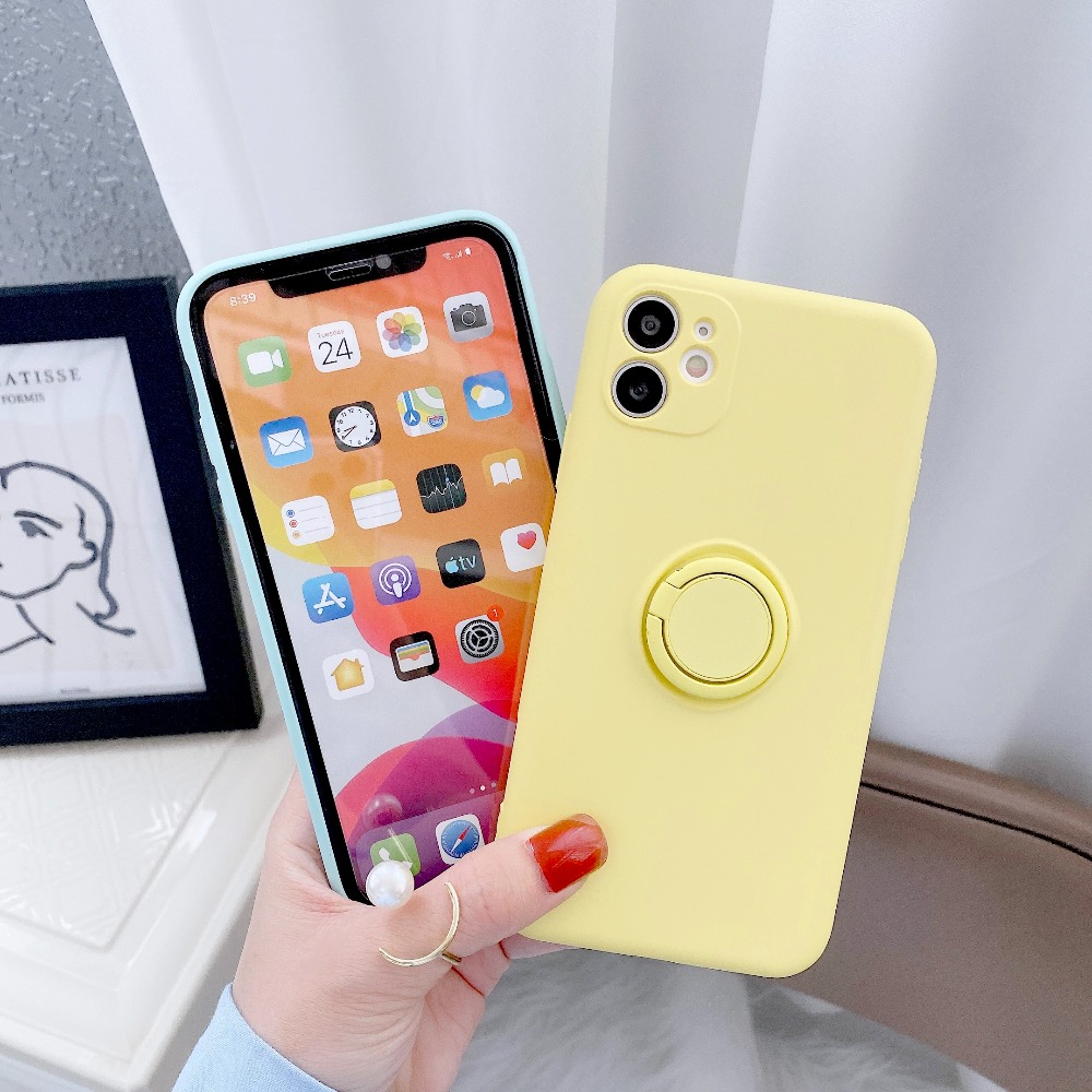 Ốp điện thoại mềm có nhẫn đỡ nam châm thích hợp cho Iphone 12 Pro Max Mini 11 Pro Max X Xs Max Xr 7 8 Plus Se2020