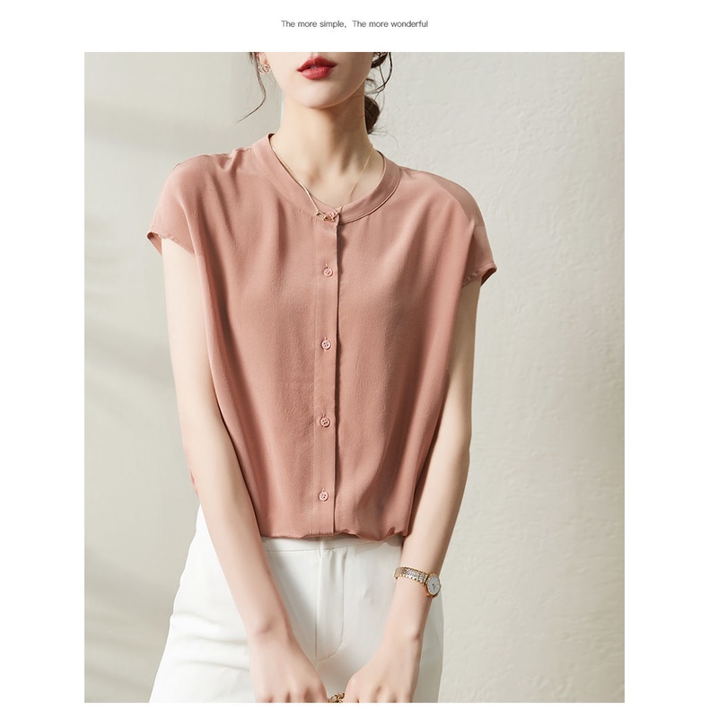 Áo thun tay ngắn cổ tròn dáng rộng cỡ lớn thời trang mùa hè cho phụ nữ trung niên