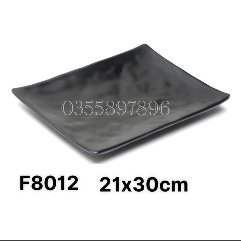 Đĩa chữ nhật 100% Melamine 21x30cm