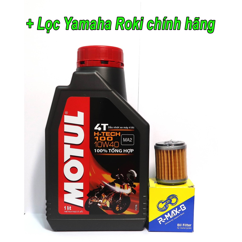 Combo 1 chai Nhớt Motul H-Tech + 1 Lọc nhớt Yamaha chính hãng Roki