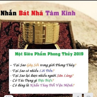 nhẫn bát nhã tâm kinh thời trang cho nam nhà susu