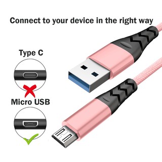 Micro USB Fish Tail Braided Durable Cable Data Fast Charging For Android Phone