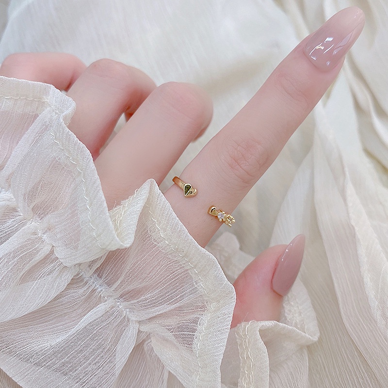 Nhẫn Hở Đính Đá Tím Tím Nhỏ Xinh Xắn