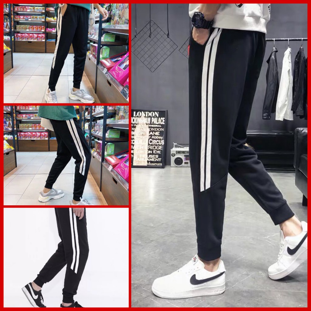 Quần Jogger Nỉ 2 Sọc Kiểu