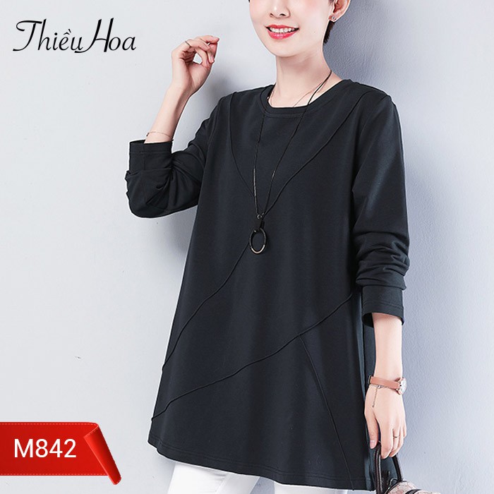 Áo Phụ Nữ Trung Niên Vải Thun Cotton Thiều Hoa M842