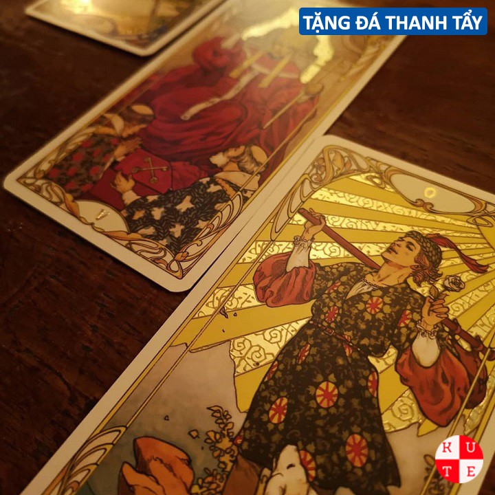 Bài Tarot Golden Art Noveau Tarot 78 Lá Bài Tặng File Tiếng Anh Và Đá Thanh Tẩy C68