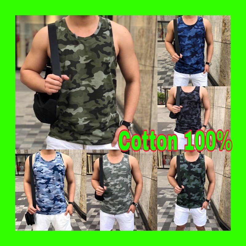 [Rẻ Vộ Địch] Áo Lính Ba Lỗ Rằn Ri Tanktop Nam Chất Cotton 100% xịn xò Mặc Gym, Thể Thao, Đi Chơi hay ở Nhà Mát Vô Đối