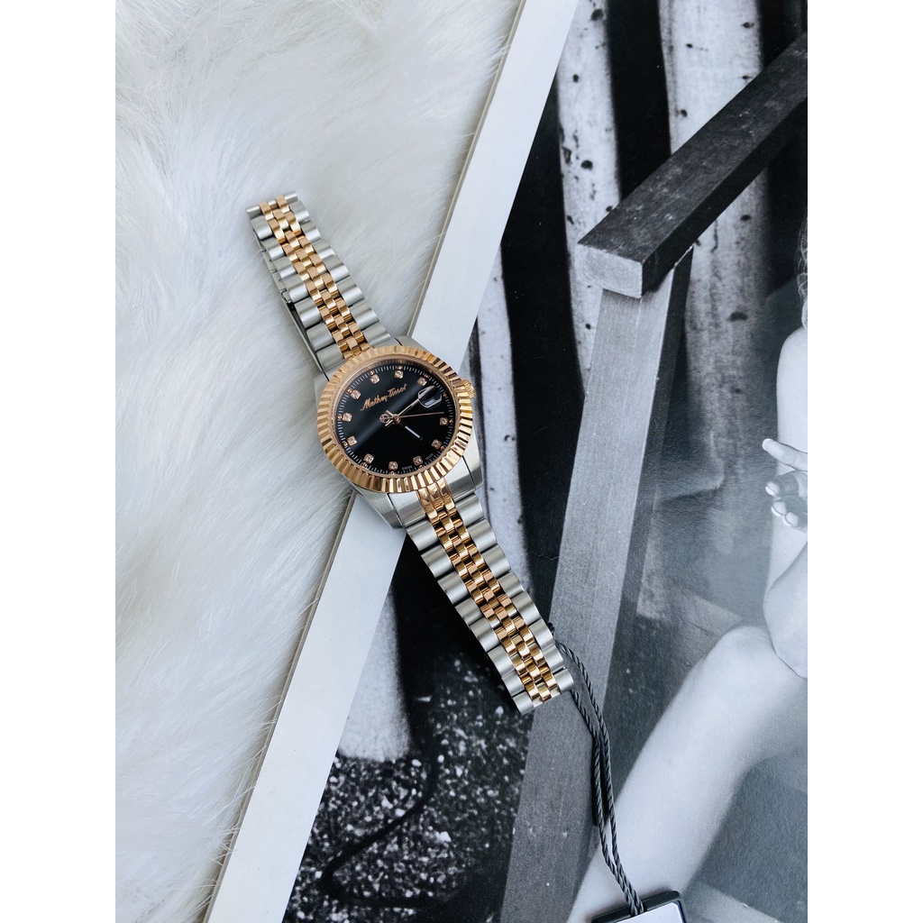 Đồng hồ nữ chính hãng Mathey-Tissot Mathey III - Máy Quartz pin - Kính cứng Crystal Black Dial Ladies Watch D810RN.
