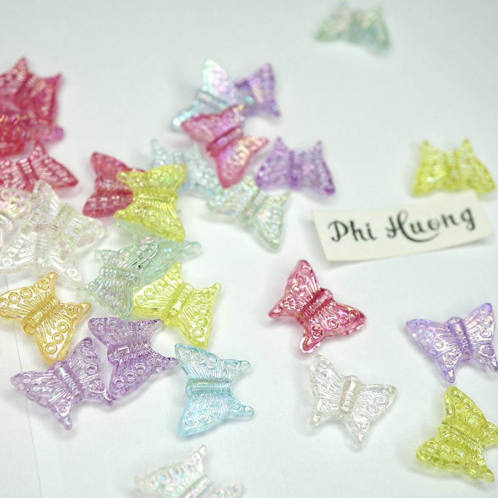 Gói 10g - 20g hạt cườm nhựa nhiều hình nhiều màu xỏ vòng DIY