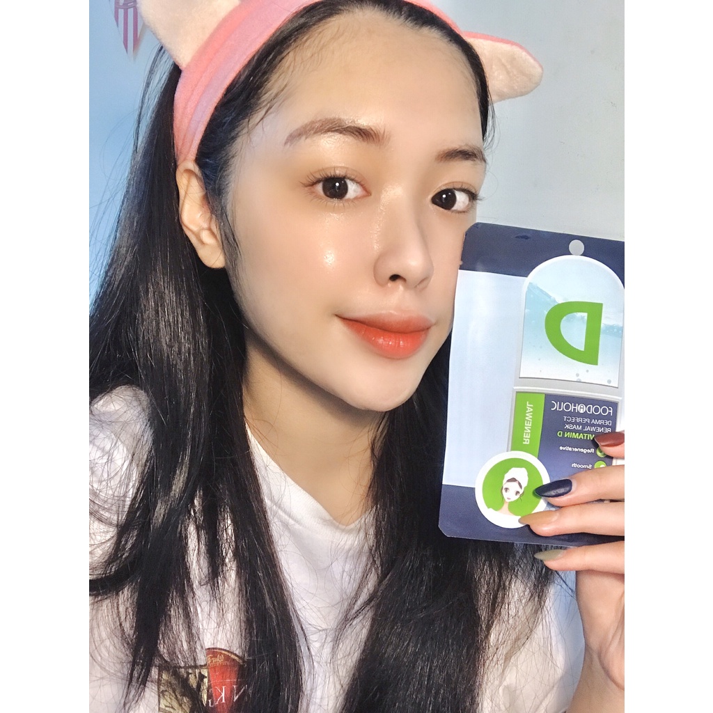 Combo 10 Mặt nạ tinh chất Vitamin D dịu da, dưỡng ẩm Foodaholic Derma Perfect Renewal Mask With Vitamin D 23g x10