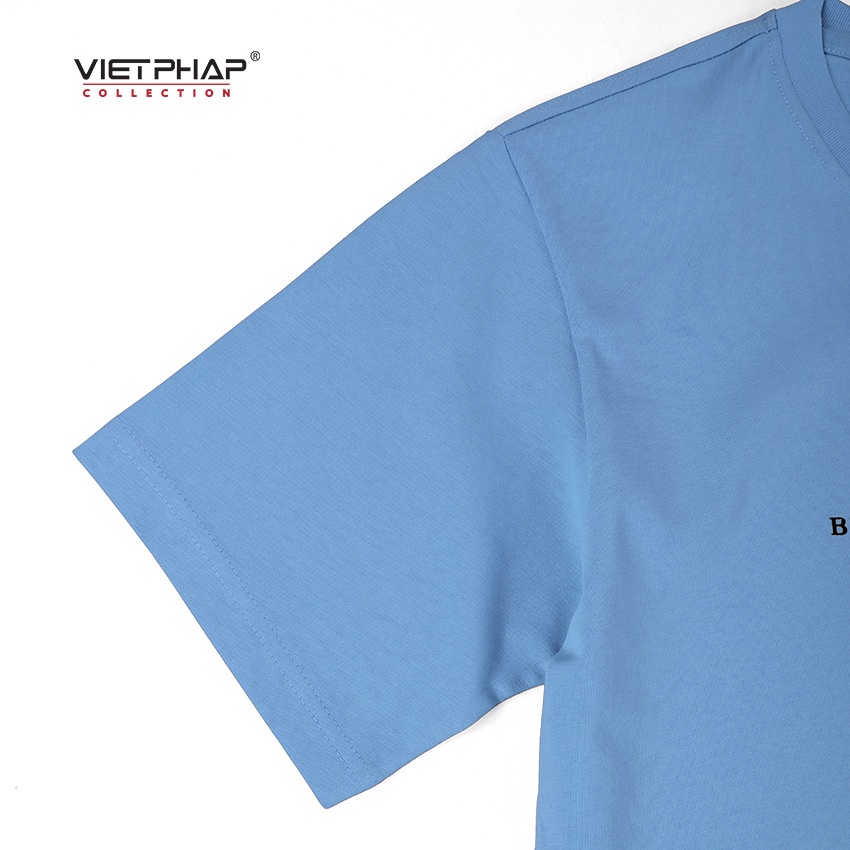 Áo thun nam cổ tròn VIETPHAP 7802 ngắn tay, in chữ, vải thun cotton cao cấp đẹp dày dặn, thoáng mát
