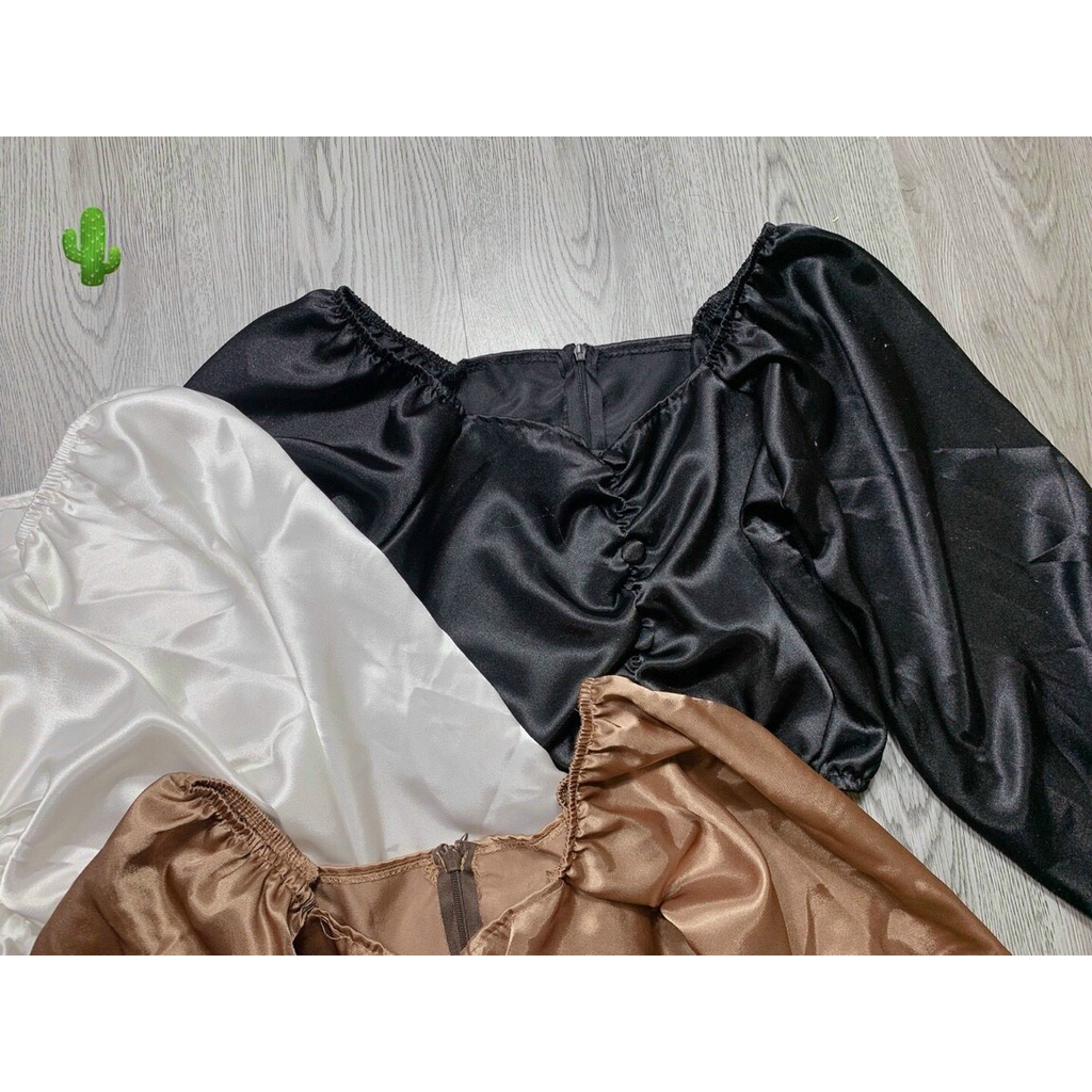Áo Kiểu Voan Hàn Quốc Tay Phồng Cổ V Xinh  Đẹp  TTPK0294