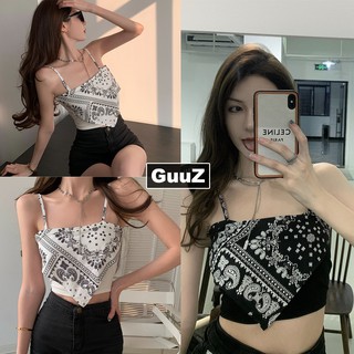 Áo yếm hai dây khăn lụa Bandana thổ cẩm đi biển sỉz dưới 55kg GUUZ