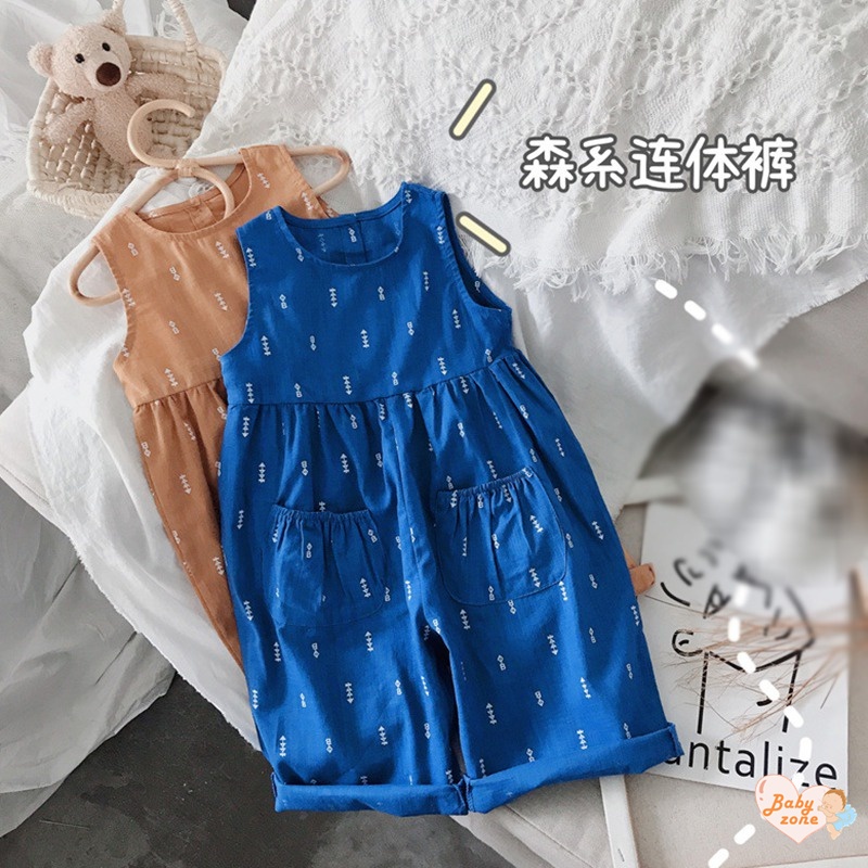 Bộ Áo Liền Quần Không Tay Thời Trang Cho Bé Gái