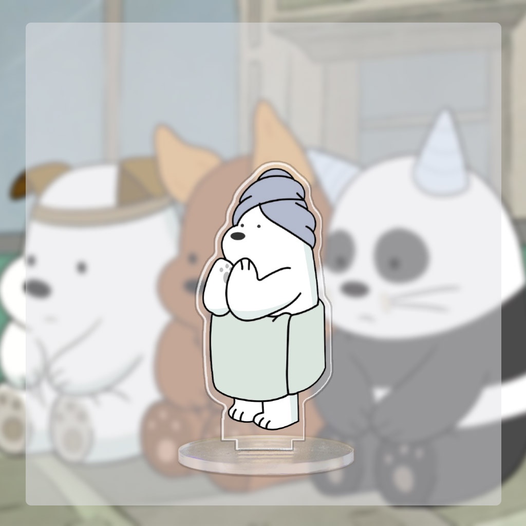 Mô hình đứng standee in hoạt hình We Bare Bears anime trang trí góc học tập bàn làm việc cao 5 đến 8 cm
